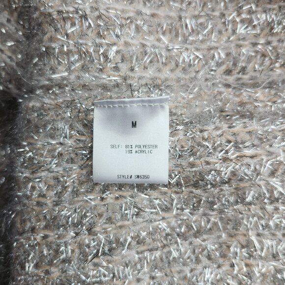 See and Be Seen Silver/Metallic and Tan Sweater Size M - Picture 7 of 8